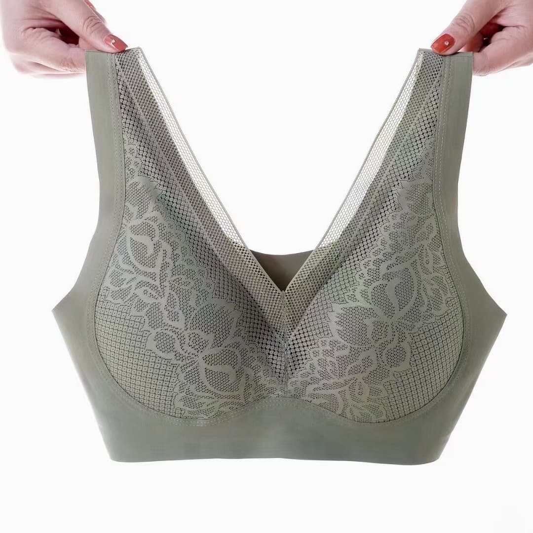 Latex Bra for Women Thin Large Size Big Chest Minimizer Seamless Wireless Push Up Side Coverage Comfort Sleep Bra