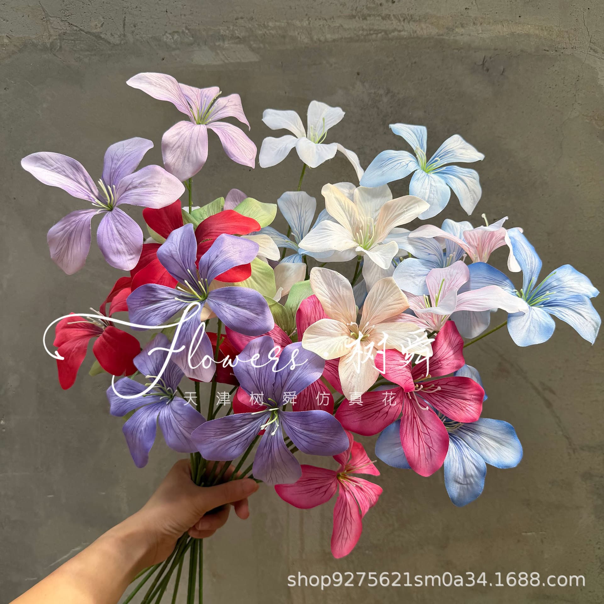 3-Head Ylang-Ylang Silk Artificial Flower Wedding Aisle Floor Arrangement Home Wedding Hall Scene Wholesale Flame Orchid Simulation Flower