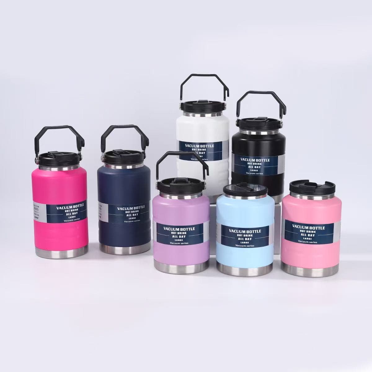 Cross-border 304 stainless steel vacuum insulated cup large capacity ton barrel insulated kettle portable mountaineering cold kettle