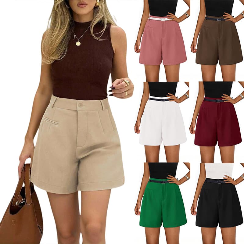 High Waist Wide Leg Suit Pants Commuter Business Women's Shorts Casual Loose Fit Summer New Style Cross-Border Fashion