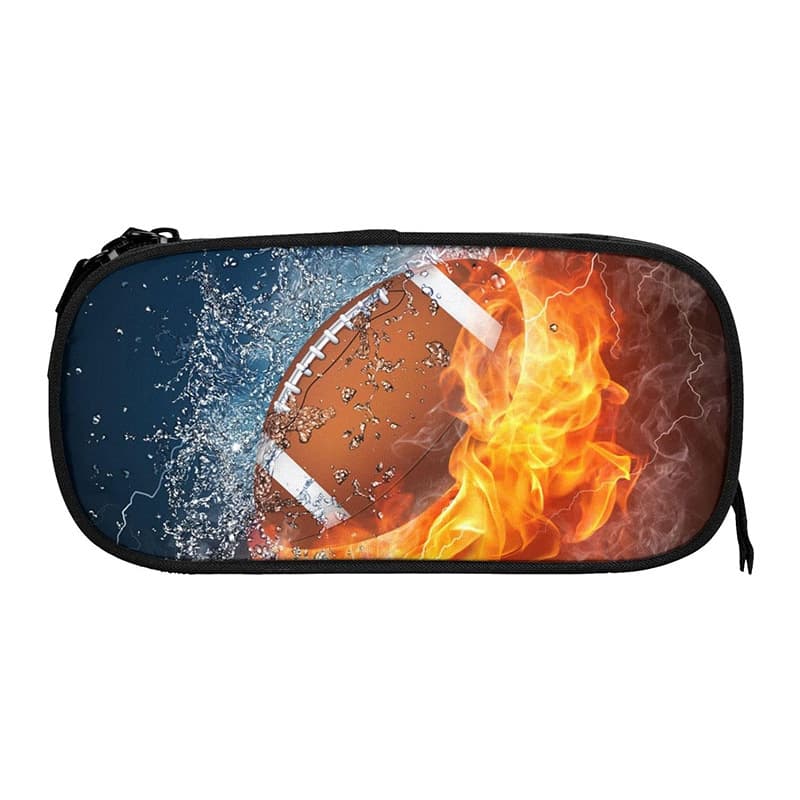 Cross-border new product basketball pencil case football lightning ice fire pattern multifunctional stationery bag game cartoon pencil case