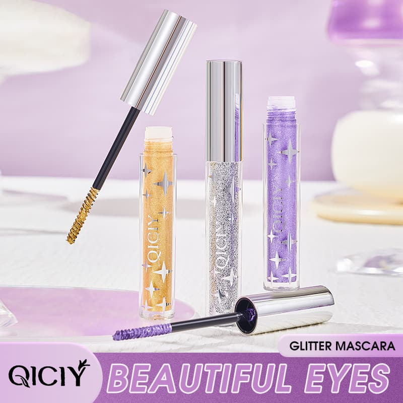 Exclusive for Export QICIY Glitter Mascara Thickening Lengthening Curling Waterproof Non-Smudge 3 Colors Mascara