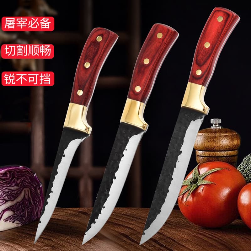 Cross-border Camping Boning Knife Stainless Steel Carving Knife Yangjiang Meat Union Slaughter Red Sandalwood Barbecue Beef Eating Outdoor Knife