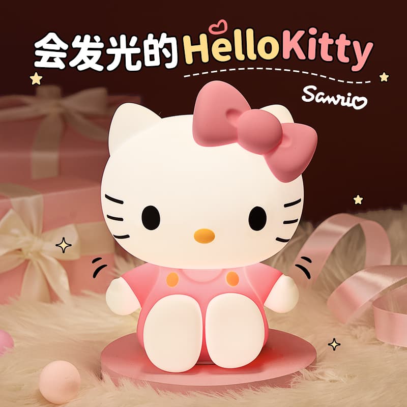 hellokitty cat night light atmosphere birthday gift ornament girl bestie bedroom silicone pat light cute