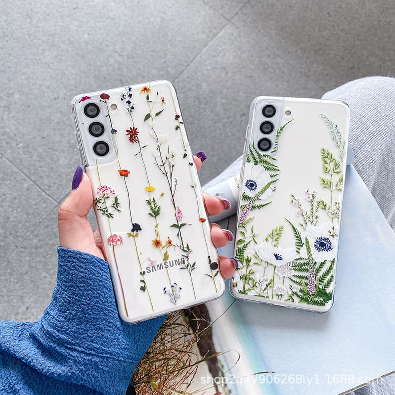 Floral Pattern Case for Samsung S24/S23 Ultra, Galaxy S23/Note 20 Protective Cover for Export