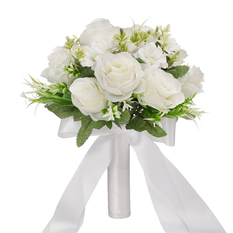 Office Culture Handheld Flowers Bouquet Pink Roses White Tulips Green Chrysanthemums Red Carnations