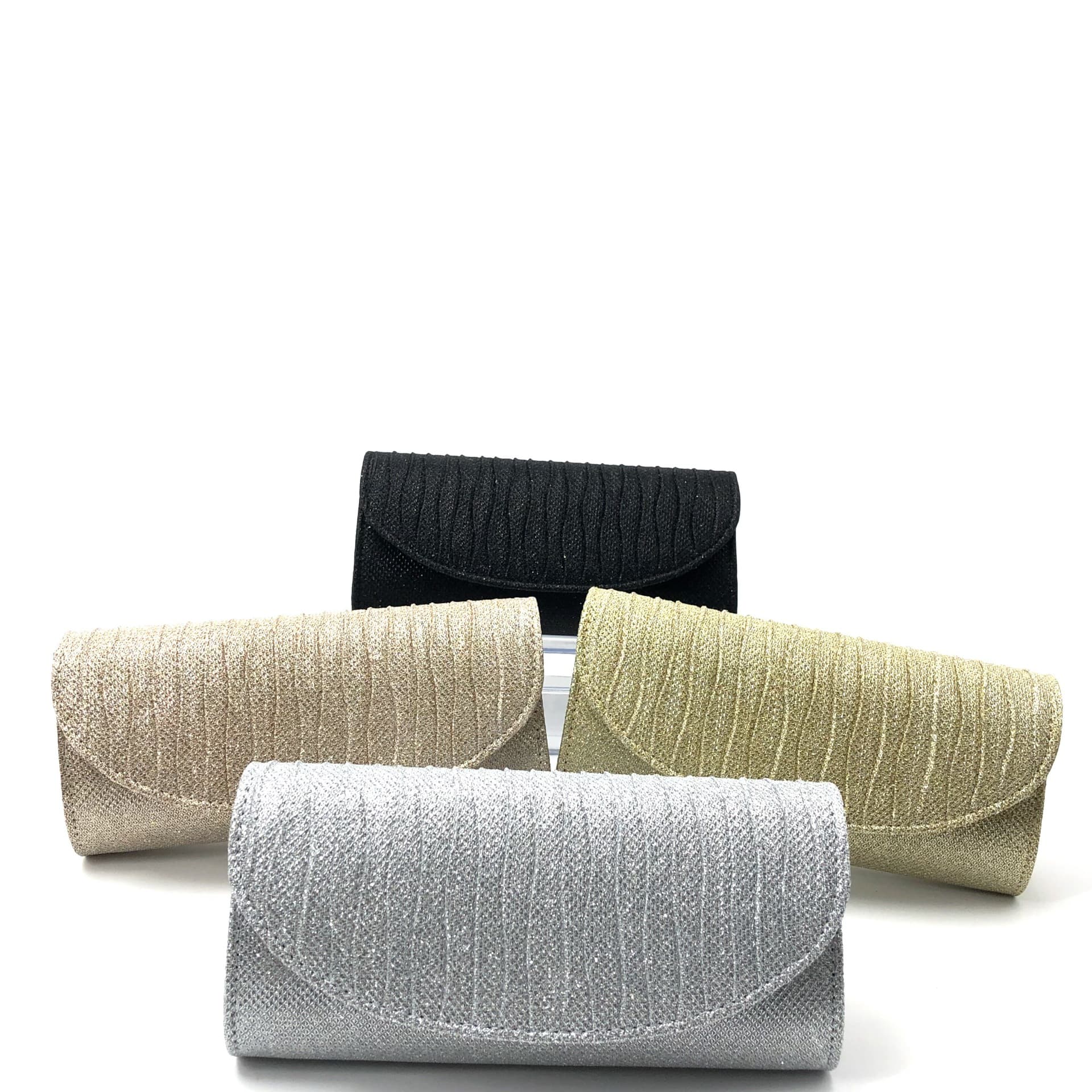 New Factory Stock Glitter Pleated Evening Bag Crossbody Party Women Wedding Clutch Banquet Bag