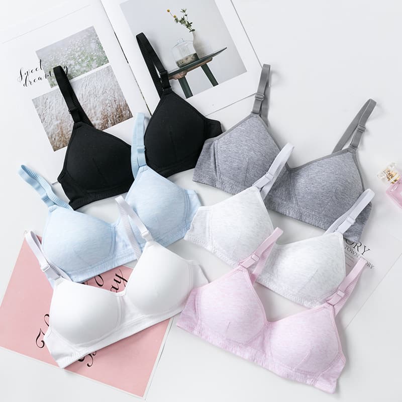 Underwear for female students, high school students, wire-free pure cotton bra, thin style, for girls during puberty.