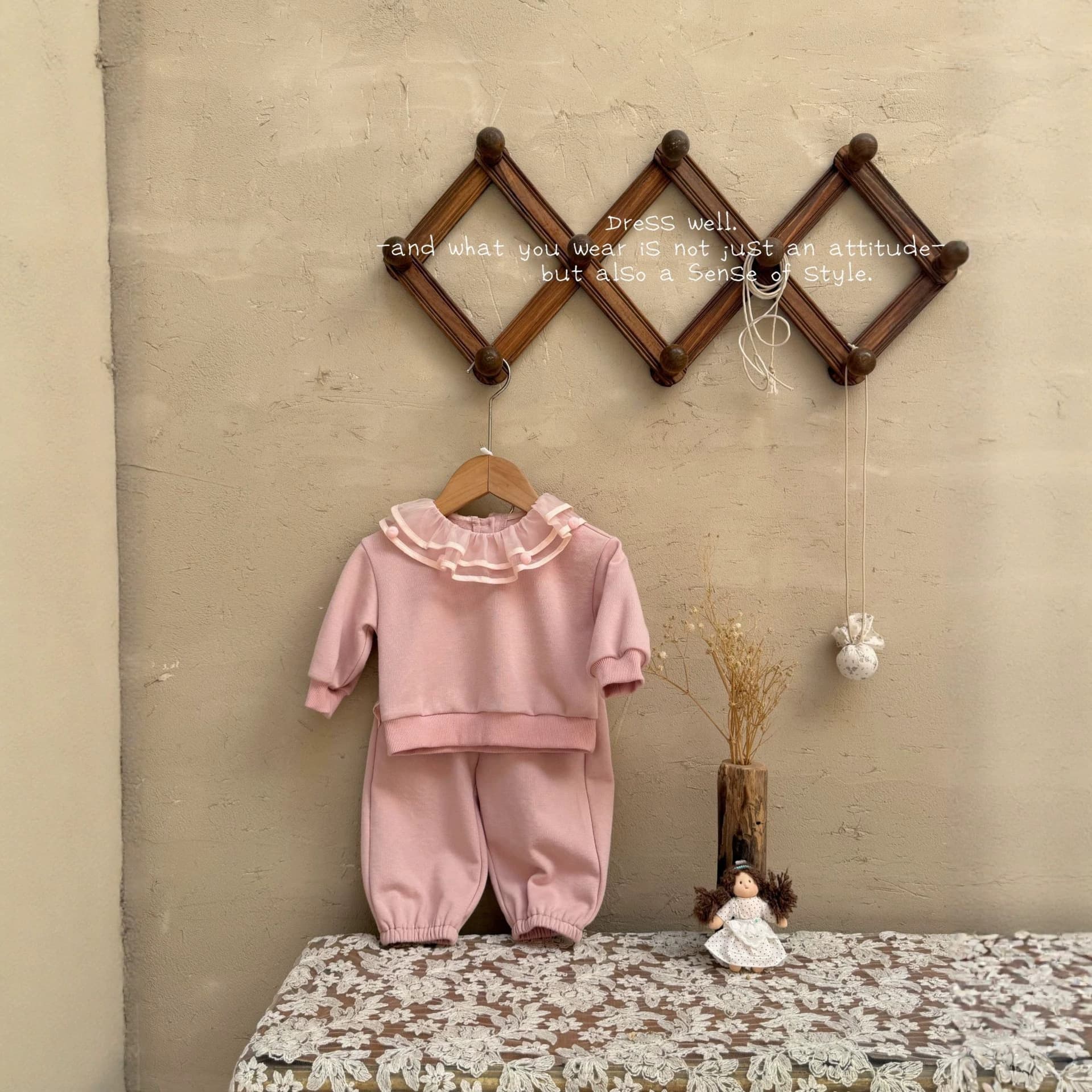 26 Autumn baby girl Korean style casual knitted sweatshirt suit baby clothes girl versatile suit