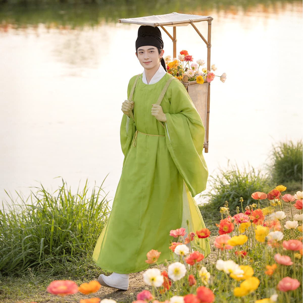 Men's Hanfu Small Tang Style Spring Summer 2026 New Round Collar Robe Couple Outfit Ancient Chinese Tang Style Daily Thin Version