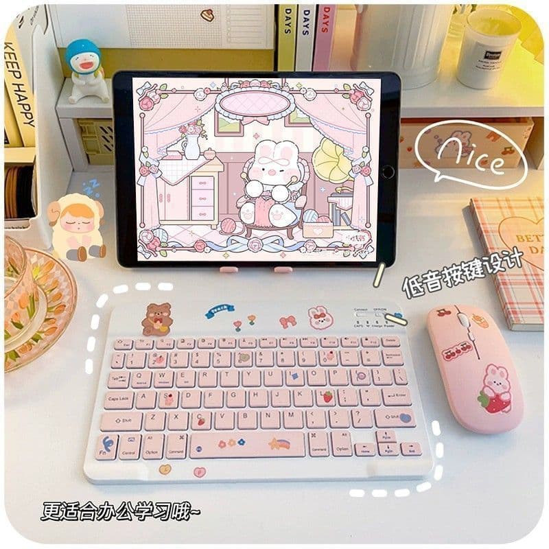 Wireless Bluetooth Rechargeable Keyboard and Mouse Combo for iPad, Tablet, Apple, Android Phone, Universal for Huawei
