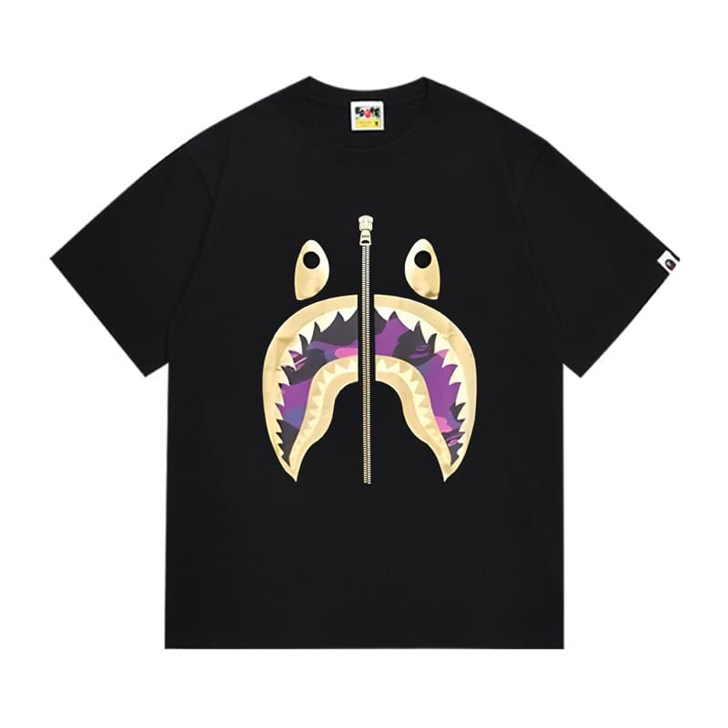 In-Stock Trendy Brand Bape Collaboration Short-Sleeve Unisex T-Shirt with Ape Head Camouflage, High-End Loose-Fit Short-Sleeve T-Shirt