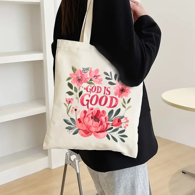 Cross-border Capacity Christian printed handbag large capacity fashionable simple and durable canvas bag
