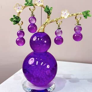 Elegant Crystal Gourd Office Home Decor Purple Qi Brings Fortune Housewarming New Home Purple Gourd