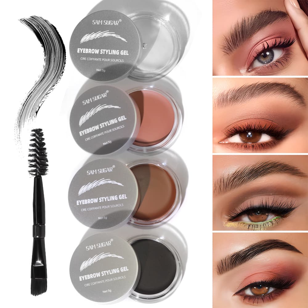 Cross-border SAM SUGAR Eyebrow Tint Gel - Natural Long-lasting Waterproof Shaping Wild Eyebrow Wax Clear Gel