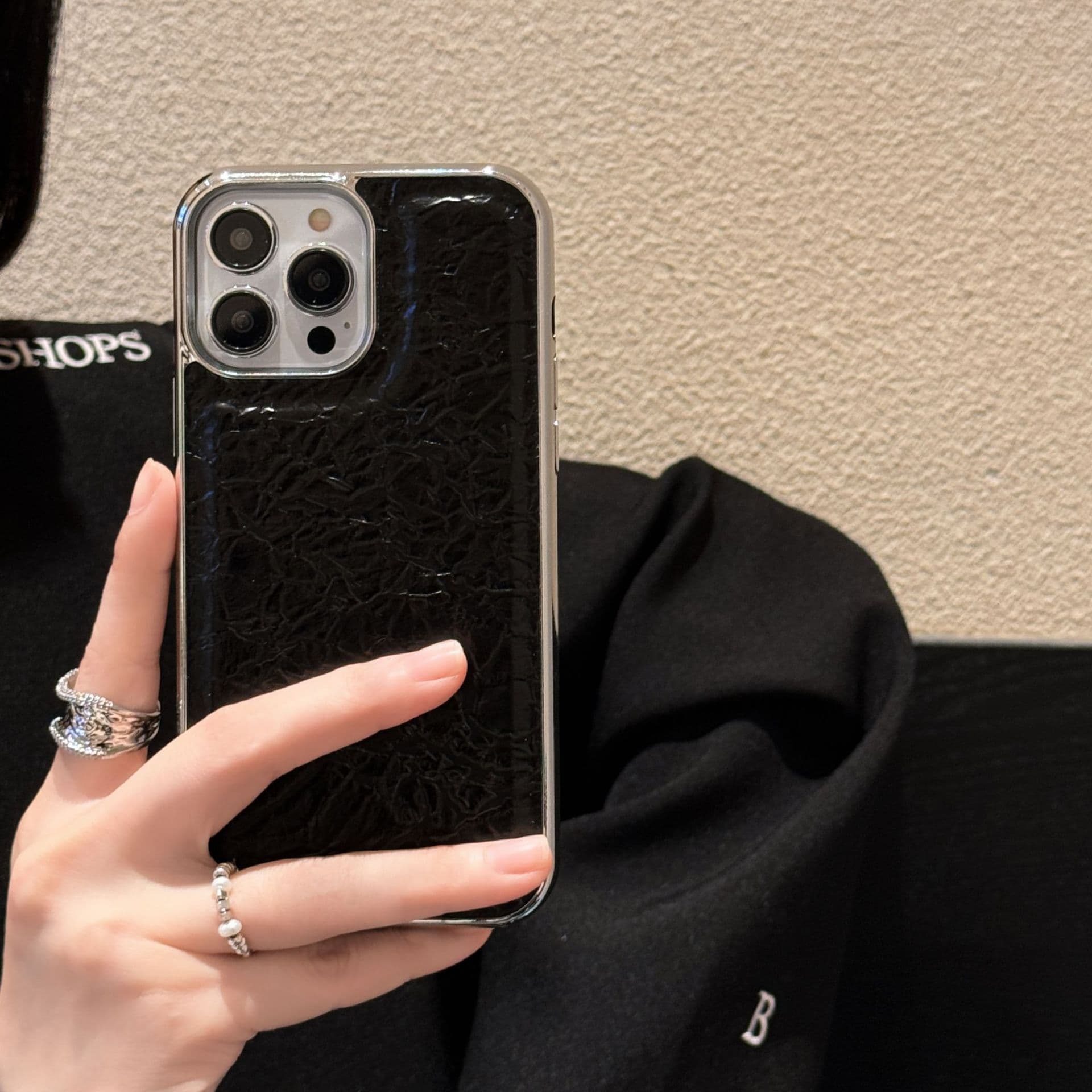 New Wrinkle iPhone 17 Pro Electroplated Full-Coverage Case Compatible with iPhone 13/14 Luxury Case