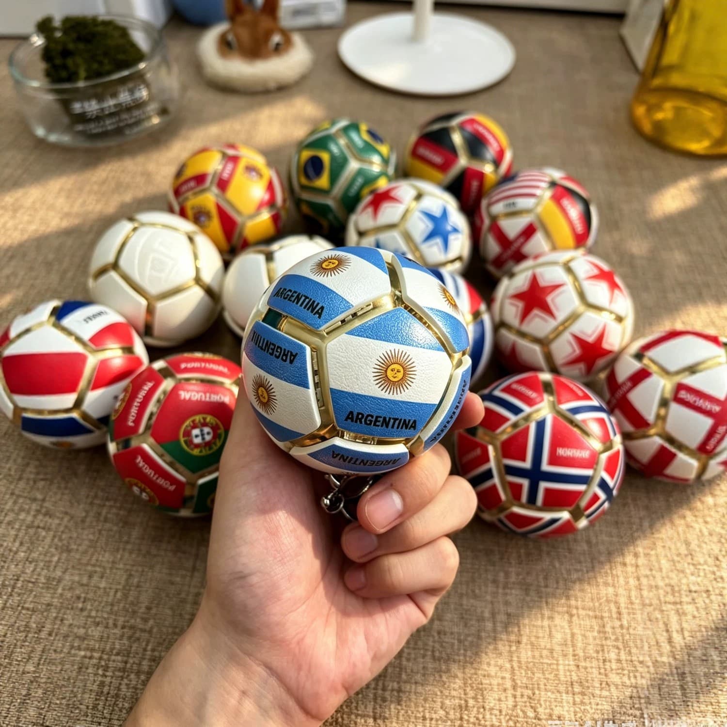 Spot World Cup decompression football key button fan supplies small gift million flag key chain