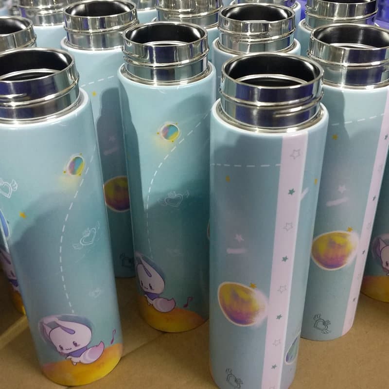 Factory undertakes water transfer printing processing stainless steel thermos cup surface printing processing metal shell water transfer printing processing