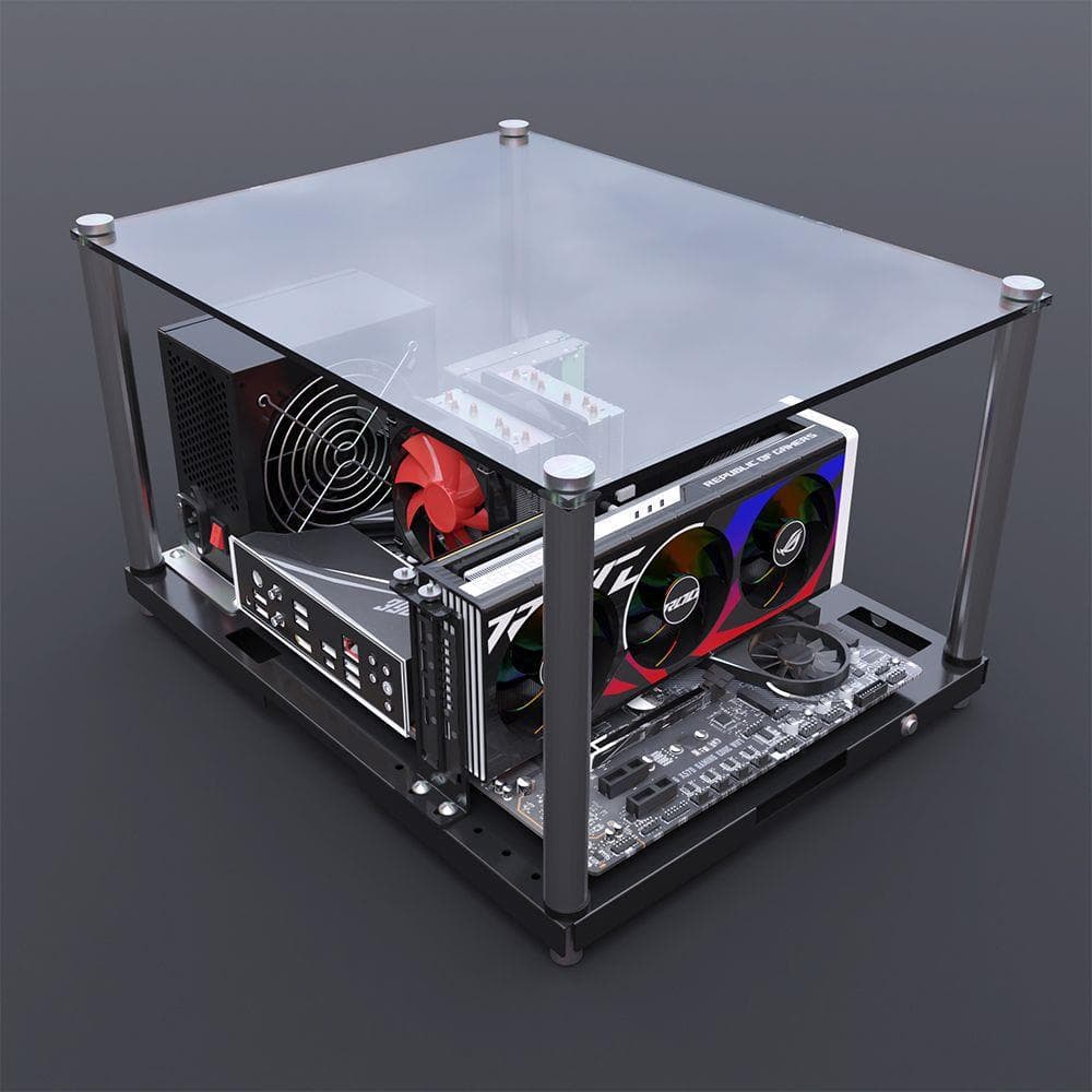 Open Frame Computer Case Supports MATX ATX Motherboard Supports X79 X99 Single Channel Studio Rack Steel