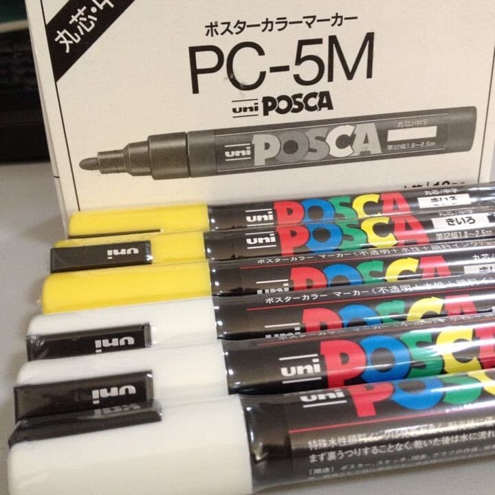 Mitsubishi Posca Pc-5m Pop Poster Water-based Advertising Pen/graffiti Pen 17 Colors 1.8-2.5mm Chinese Characters