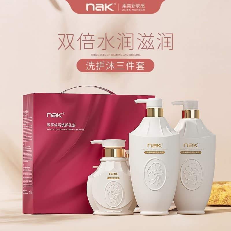 NAK Special Classic Edition Gift Box with Body Wash, Shampoo, Hair Mask, and Perfume Scent for Long-lasting Fragrance, Gift Box with Moisturizing