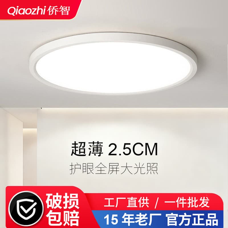 Bedroom Ceiling Light Modern Minimalist Children's Room Eye-Protective Lamp Ultra-Thin Balcony Light Dining Room Main Light