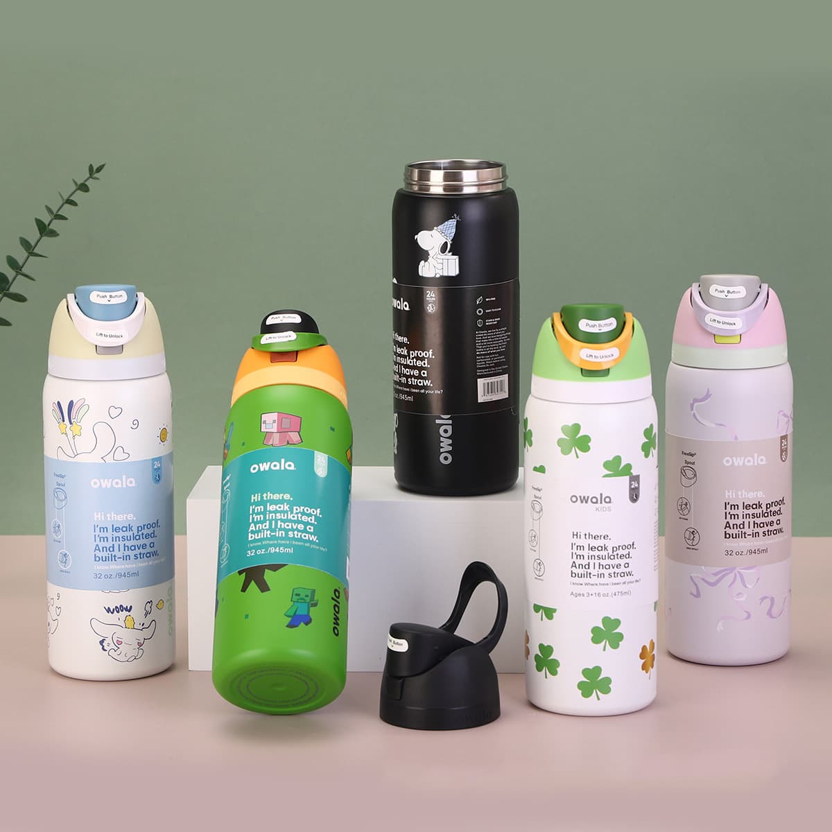 New 32oz Owala Fruit Cup High Appearance Portable Pop-Up Cup Double-Layer Stainless Steel Vacuum Insulated Cup Wholesale