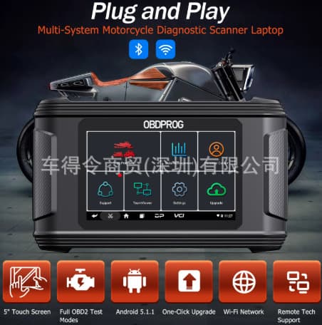 OBDPROG MOTO 100 Motorcycle Scanner Full System Diagnostics OBD2 Scanner Diagnostic Tool