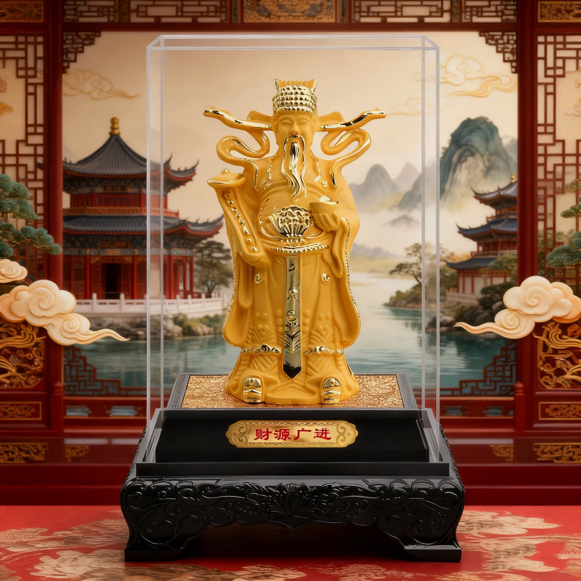 Classic Bestseller Velvet Gold Plated Ribbon God of Wealth - Wealth Attraction for 4S/Insurance Company Promotions