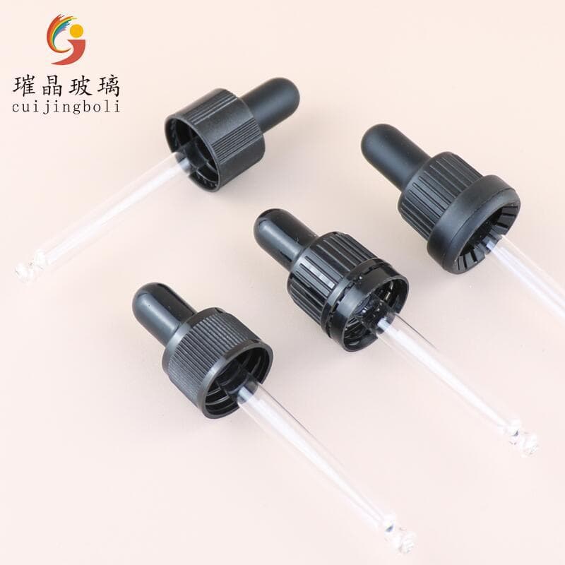 Ready supply vertical stripe ring 18 screw thread bottle mouth dropper essential oil bottle cap silicone head black white plastic anti-theft lid