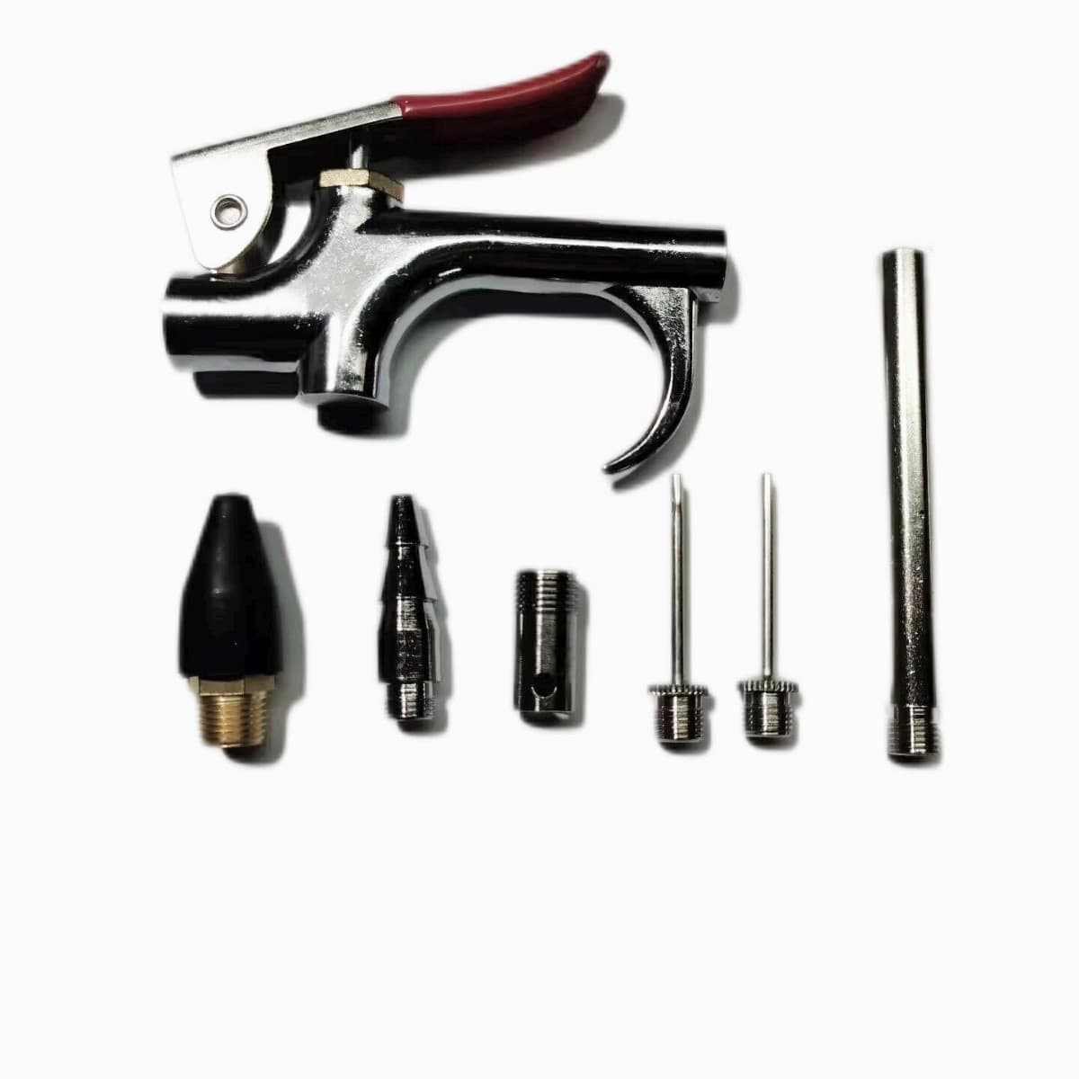 American Style Zinc Alloy Duster Gun with Copper Air Needle, Rubber Connector, and Conversion Adapter Set of 7 or 13 Pieces