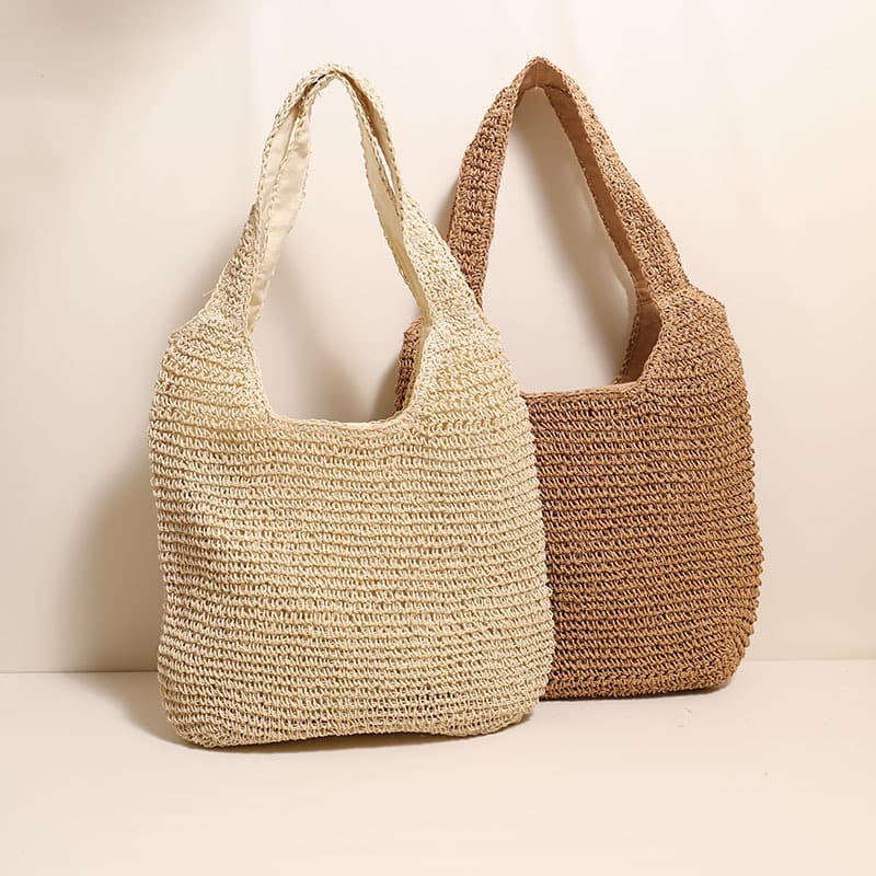 Drop Shipping New Large Capacity Single Shoulder Straw Bag Simple Woven Straw Bag Vacation Beach Bag Casual Women's Bag