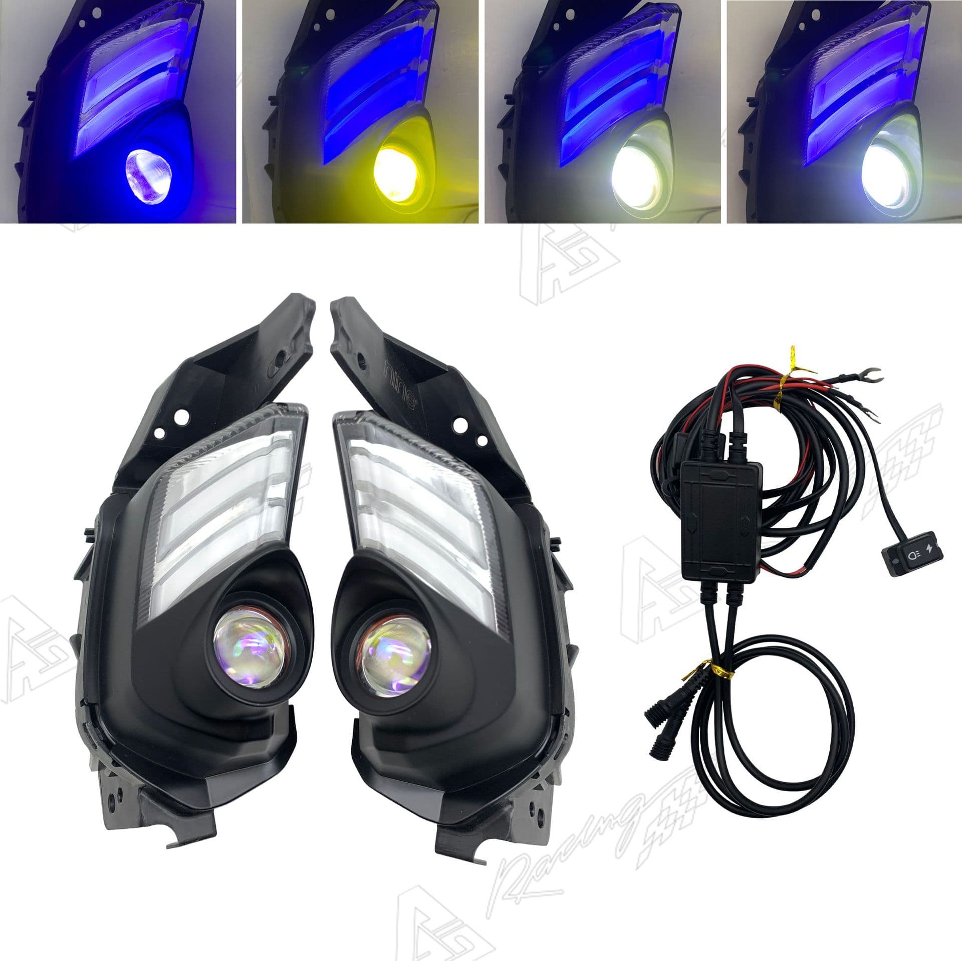 New NMax155 Turn Signal High Power Yellow+Blue High/Low Beam Lighting Near Vehicle Light Demon Eye 2020-2024