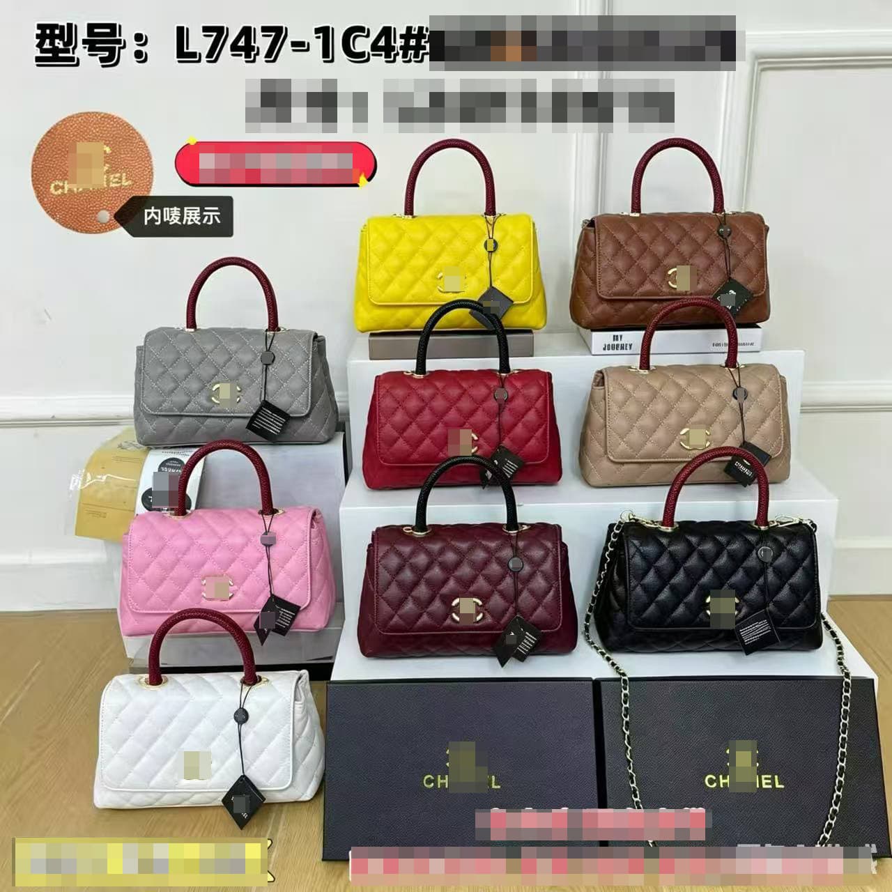 2026 New Fashion Cross-border Elegant Caviar Bag Versatile Shoulder Bag Crossbody Bag Trendy Diamond Quilted Chain Bag