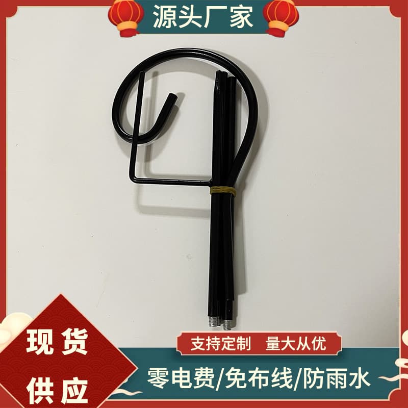 Solar Outdoor Garden Light, Wrought Iron Shepherd's Hook Metal Stake with Detachable Rust-proof Design, Ready to Ship Wholesale