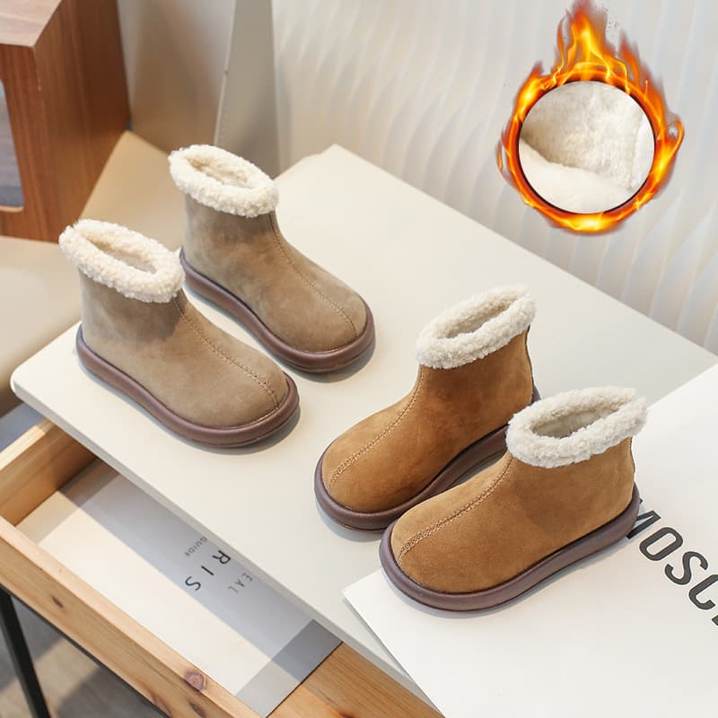 Children's Snow Boots 2025 Winter New Style Girls' Cotton Boots Thickened Warm Big Cotton Short Boots Soft Sole Baby Martin Boots