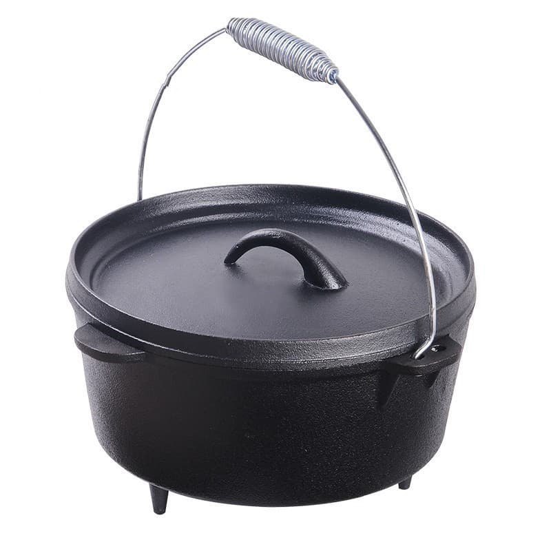 Thickened Cast Iron Dutch Oven for Stewing, BBQ, Soup, Camping, and Open Fire Cooking