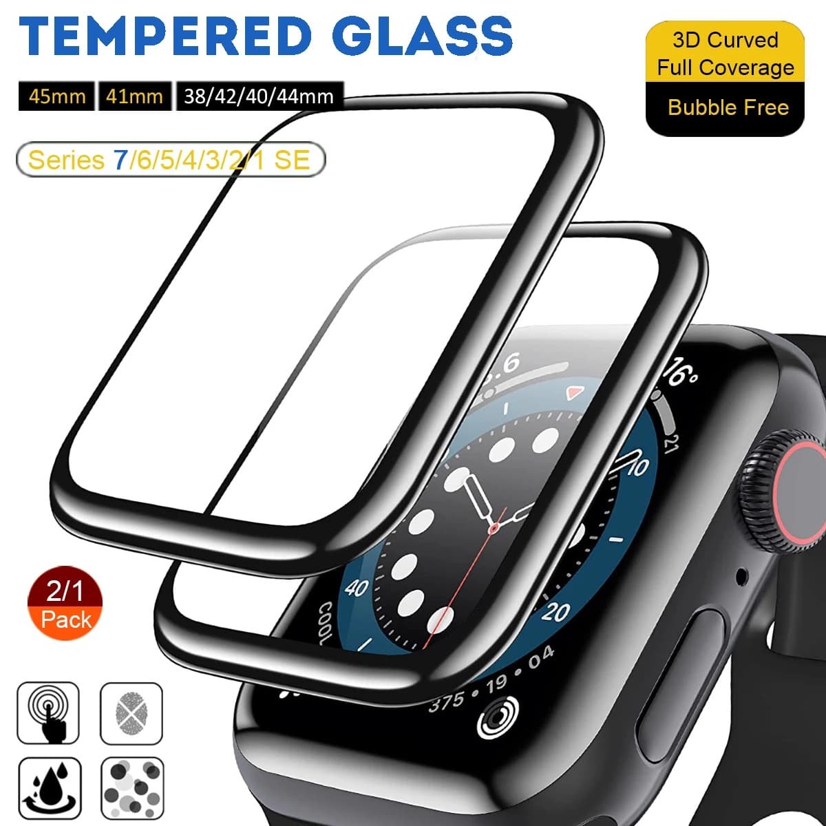 Compatible with Apple S10 Watch Film Composite Film Hot Bend PMMA Curved Screen Full Coverage iWatch S9 S8 S7 Protection