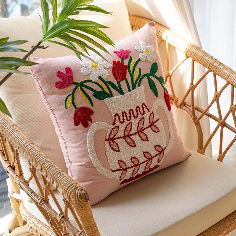 Rustic Cream Premium Throw Pillow New Cotton Cushion for Bed Head, Living Room, and Sofa Square Pillow Cover Only (Insert Not Included)