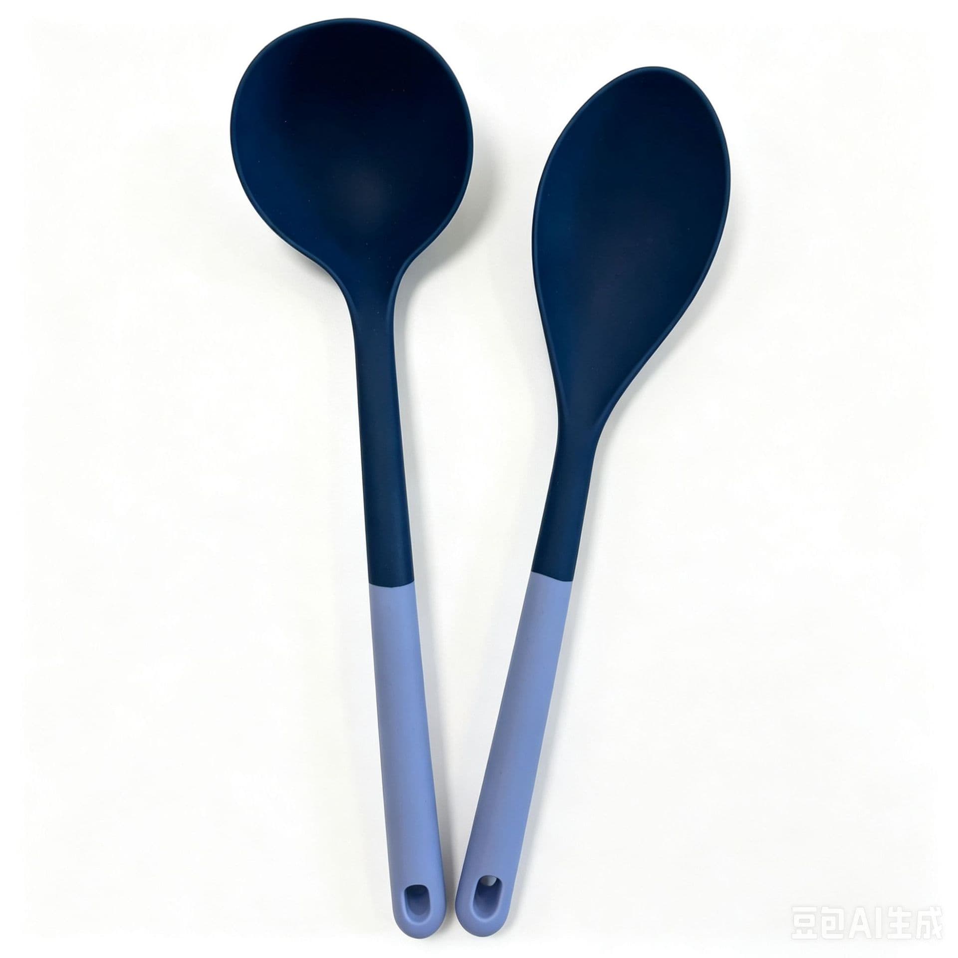 Two-Color Silicone Spatula for Non-Stick Pans, Cooking Turner and Slotted Ladle, Household Food-Grade High-Temperature Resistant Kitchen Utensil Set