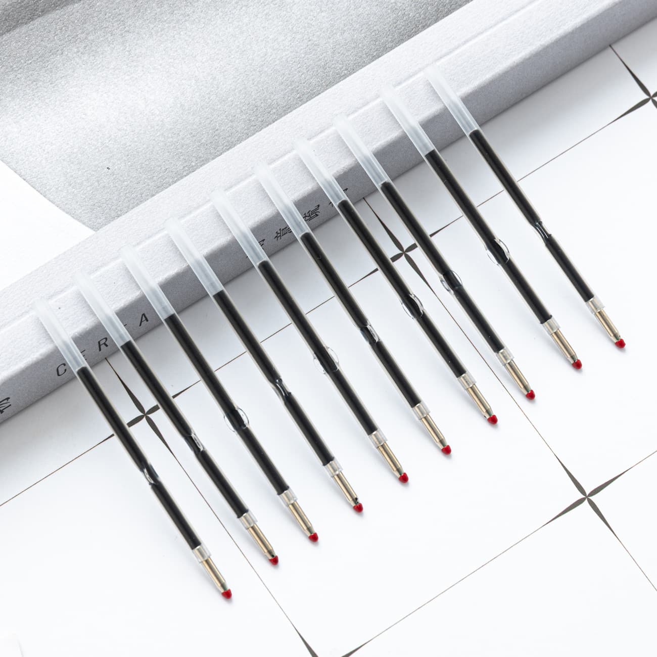 Plastic Pen Refills Office Student Writing Smooth Replacement Ballpoint Pen Refills Plastic Beaded