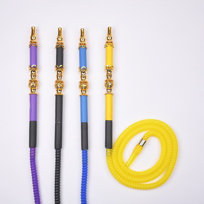 Cross-border bar KTV hookah pipe accessories alloy long handle hookah pipe disposable silicone straw hose accessories