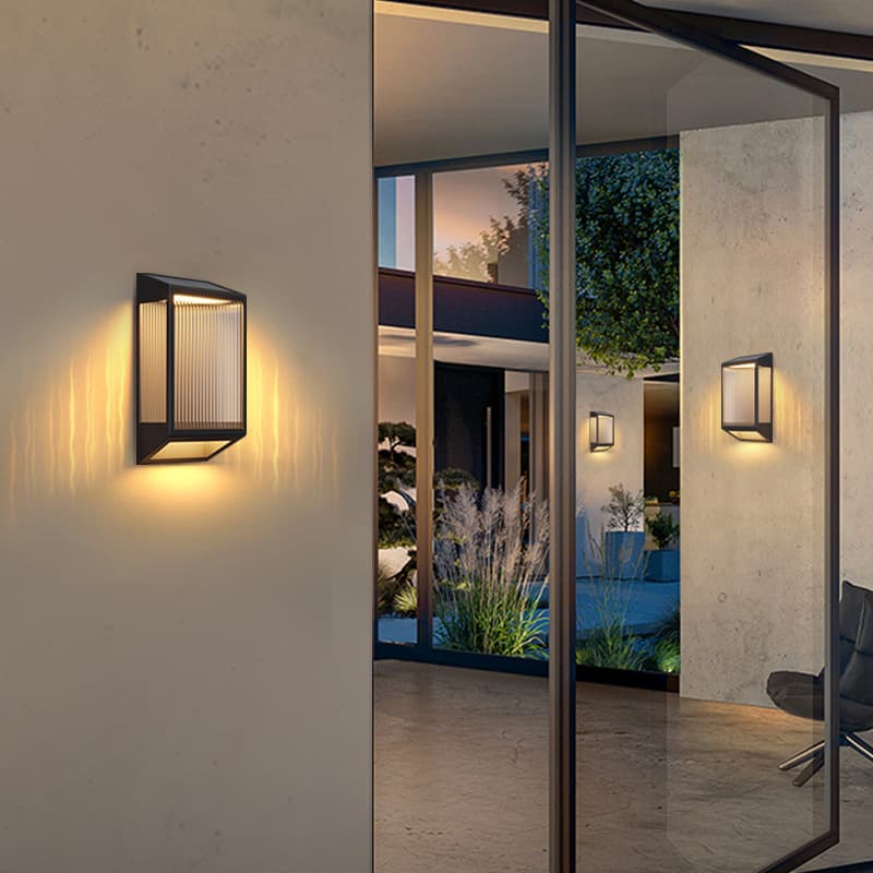 Pillar Wall Light Solar Outdoor Wall Lamp for Terrace, Yard, Shop Entrance Modern Outdoor Wall Light