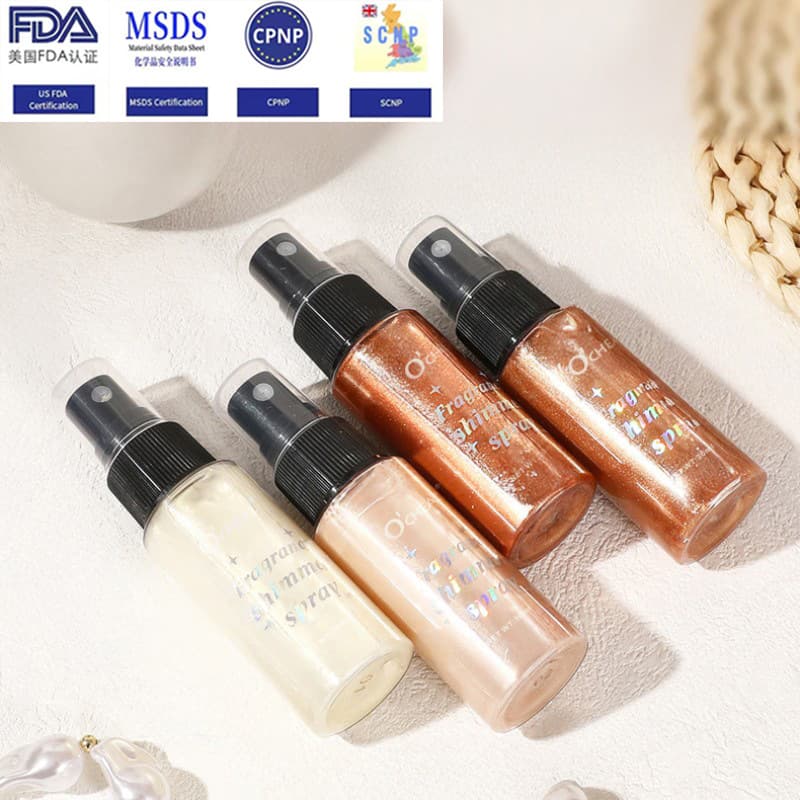 Cross-border New Product Highlight Spray Fine Shimmer Body Brightening Spray Glitter 30ml Pearl Highlight Liquid In Stock Drop Shipping
