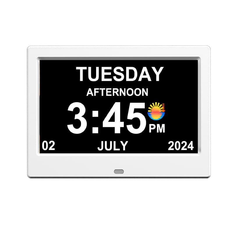 7-inch European and American Clock Machine Elderly Electronic Photo Album Large Font Calendar Alarm Reminder Multi-language Export Best Seller