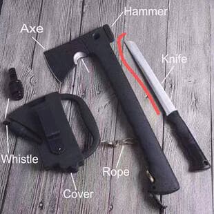 Multi-Purpose Outdoor Axe, Tactical Hatchet, Wood Splitting, Firefighting Axe, Car Camping, Woodworking Axe