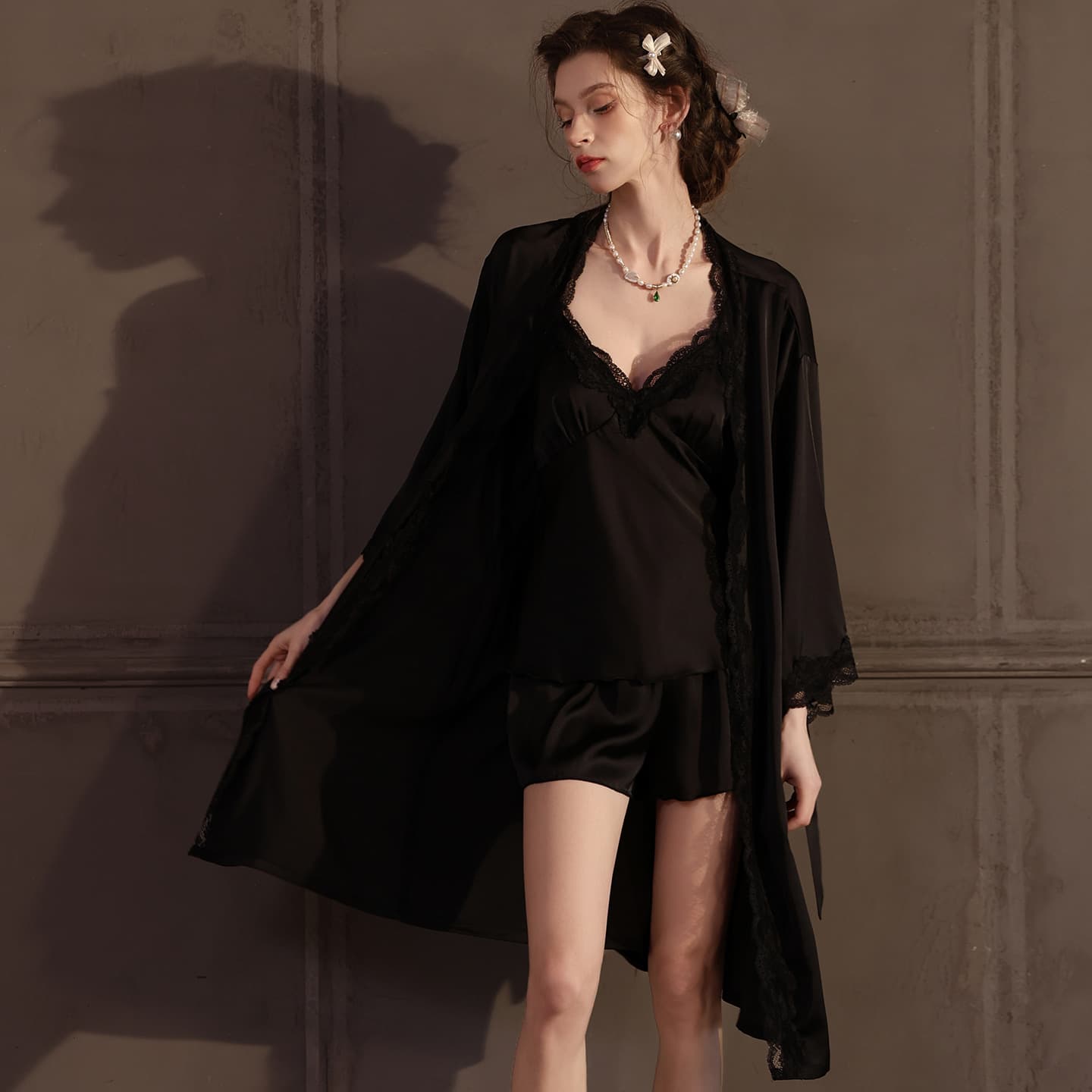 New Ice Silk Camisole Shorts Women's Summer Set Spring Autumn Pajamas Cool Thin Comfortable Lace Homewear Wholesale