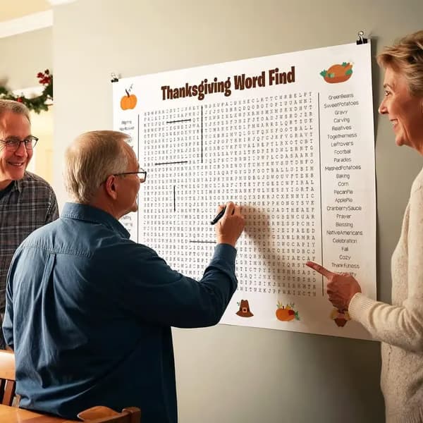 Cross-border Best-seller Jumbo Thanksgiving Word Search Poster