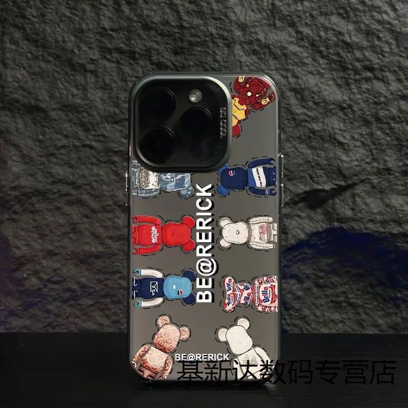 Color Silver High Aesthetics for Apple 14/13 12 Case X Frosted XS MAX Trendy Violent Bear iPhone 15