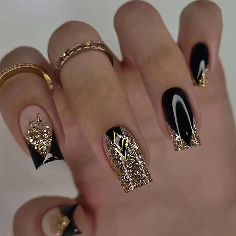 European Style Explosive Flash Sweet Cool French Nail Art Spicy Girl Shiny Ins Style False Nails Nail Patches Finished Products
